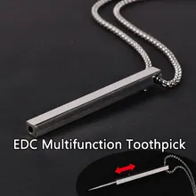 

Outdoor Edc Multifunction Toothpick with Keychain Necklace Portable Emergency Safety Tools Self Defense Tools