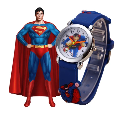 SuperMan Детские часы с 3D футбольным рисунком, повседневные спортивные кварцевые часы для мальчиков, детские наручные часы, relogio Erkek Kol Saati - Цвет: SuperMan