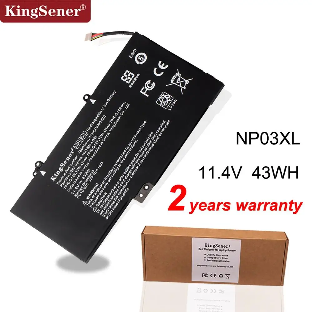 Billige KingSener Laptop Batterie NP03XL für HP Pavilion X360 13 A010DX TPN Q146 TPN Q147 TPN Q148 HSTNN LB6L 760944 421 15 U010DX