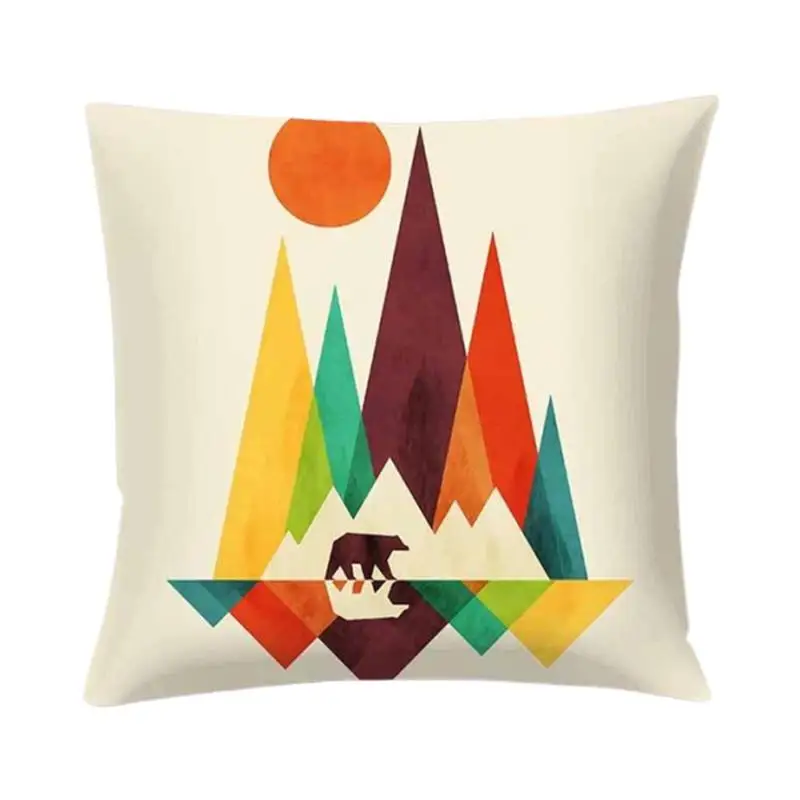 

Creative Geometric Pattern Print Home Pillowcase Sofa Waist Throw Home Car Decorative Cushion Cover Pillow Case