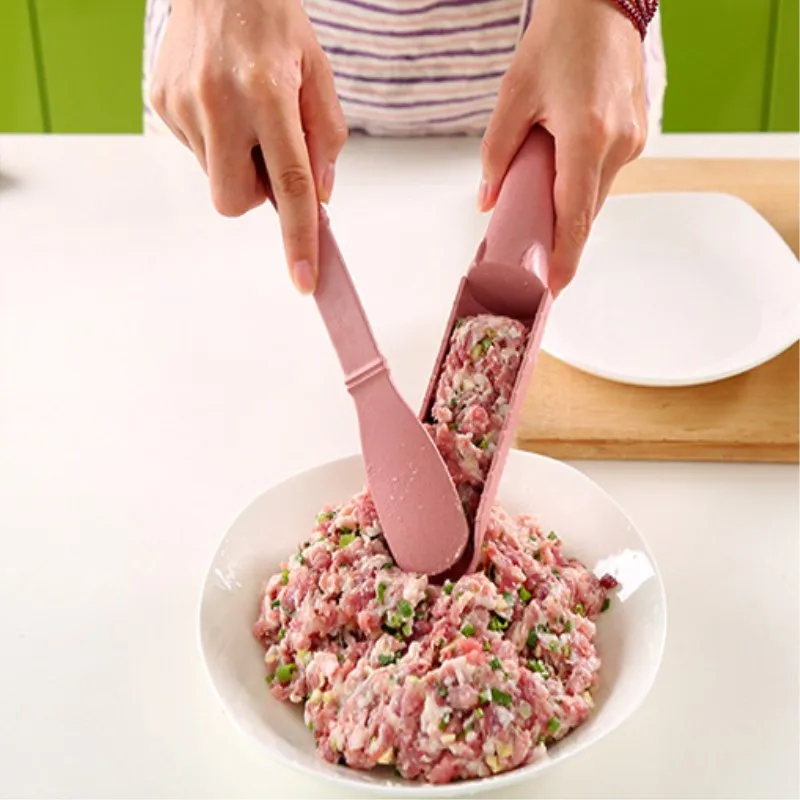 2 набора устройство для приготовления мясных шариков пищевого пластика Удобная форма для мясных шариков домашняя самодельная Полезная коттишка Фрикаделька рыбный шарик бургер набор