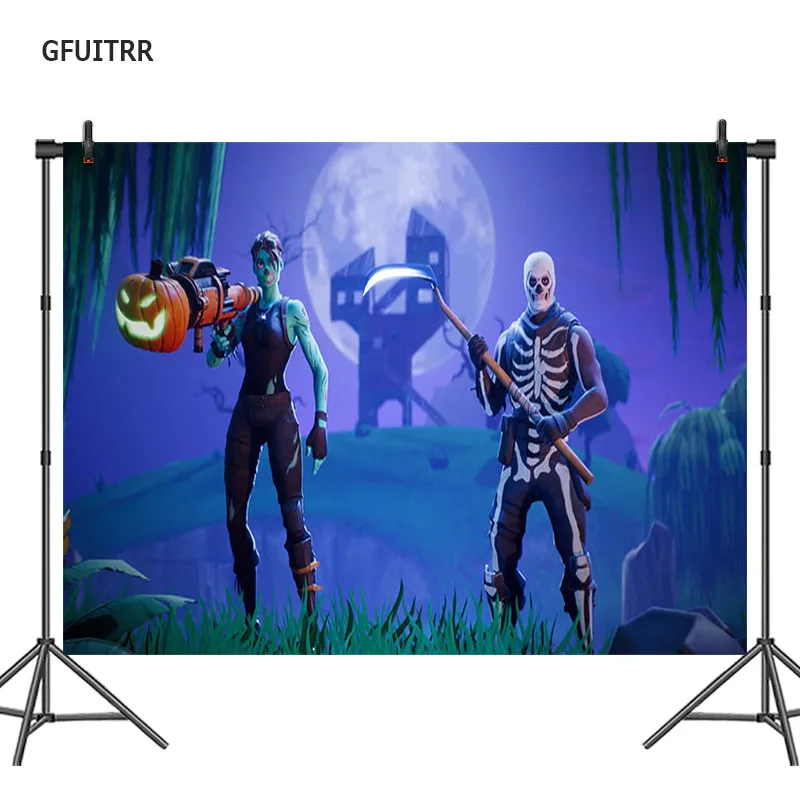 

GFUITRR Halloween Photography Backdrop Pumpkin Lantern Photo Background Vinyl Polyester Photo Booth Props