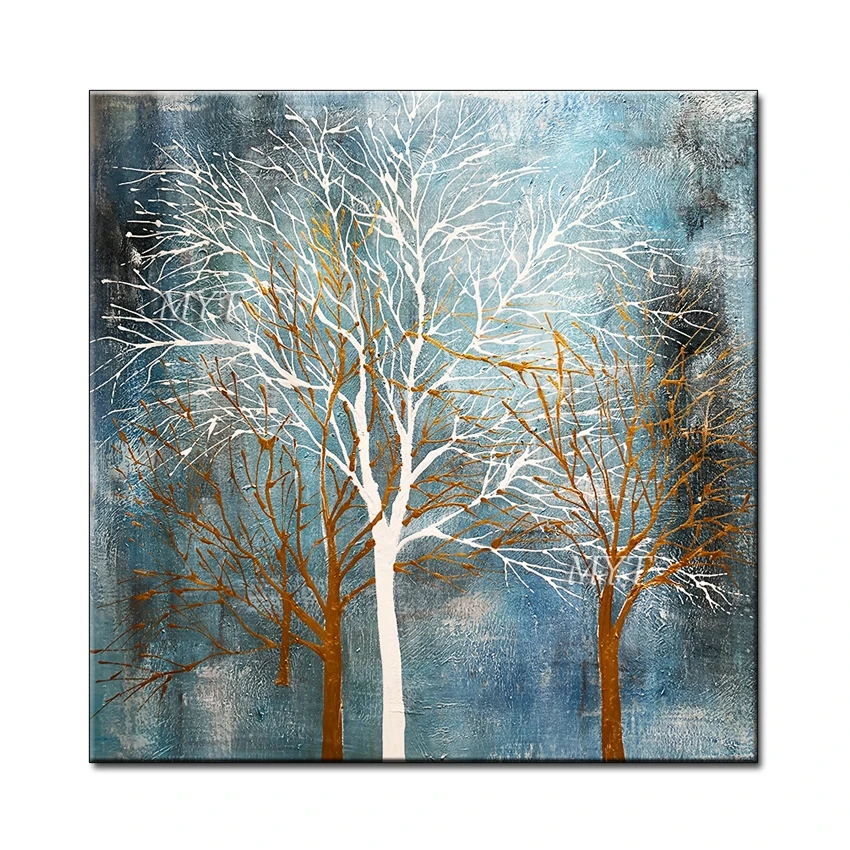 

100% Hand-painted Gold Tree Art Handmade Oil Painting Canvas Wall Art Wall Picture Wall Pieces For Home Living Room Decoration
