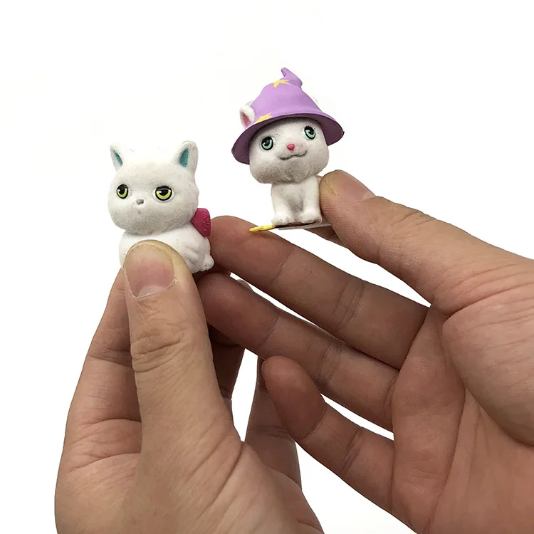 2 шт. Флокирование Кошка Собака Животное моделирование домашних животных украшения кукла игрушка фигурка игрушка Коллекционная кукла на Рождество подарок на год GYH