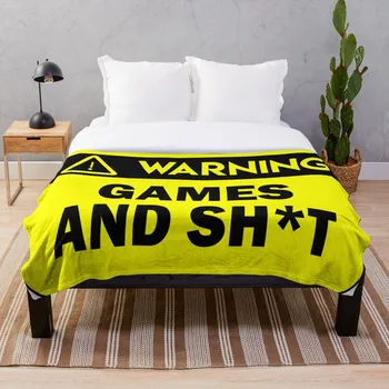 

Warning Games And Sh T Throw Blanket Soft Sherpa Blanket Bed Sheet Single Knee Blanket Office Nap Blanket