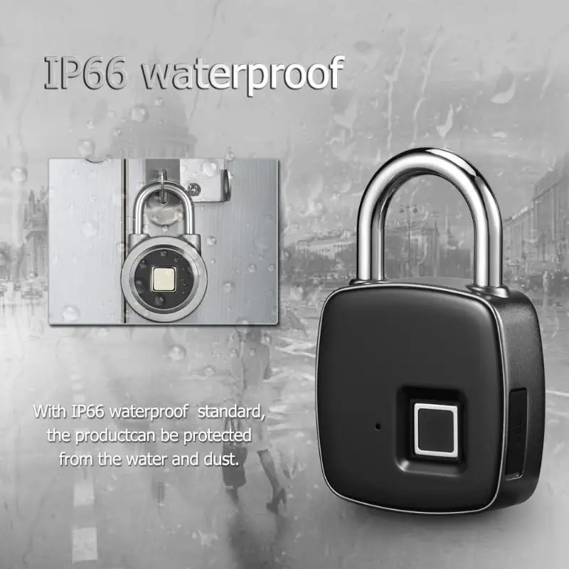 Anytek замок отпечатков пальцев Умный Замок IP66 водонепроницаемый пылезащитный БЕСКЛЮЧЕВОЙ Противоугонный чемодан с висячим замком двери офиса замки
