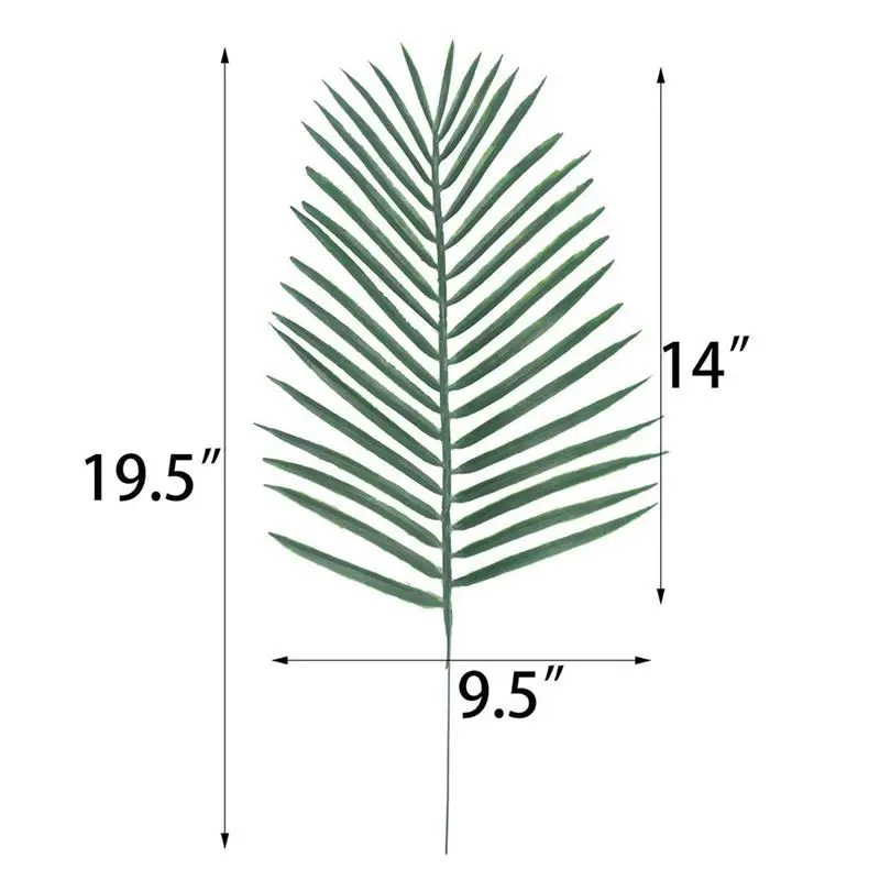 10PCS Artificial Palm Tree Faux Leaves Green Plants Greenery for Flowers Arrangement Wedding Decoration