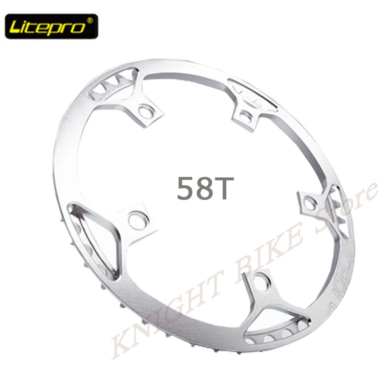 58T Silver Litepro сверхлегкий 130 BCD 45T 47T 53T 56T 58T A7075 сплав BMX цепное кольцо складной велосипед BMX цепное колесо велосипед шатун зуб - Цвет: 58T Silver
