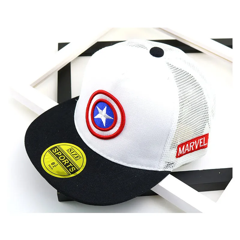 SQTEIO Летняя Детская кепка с героями мультфильмов Snapback Marvel Человек-паук Капитан Америка горра хип-хоп кепка - Цвет: 01