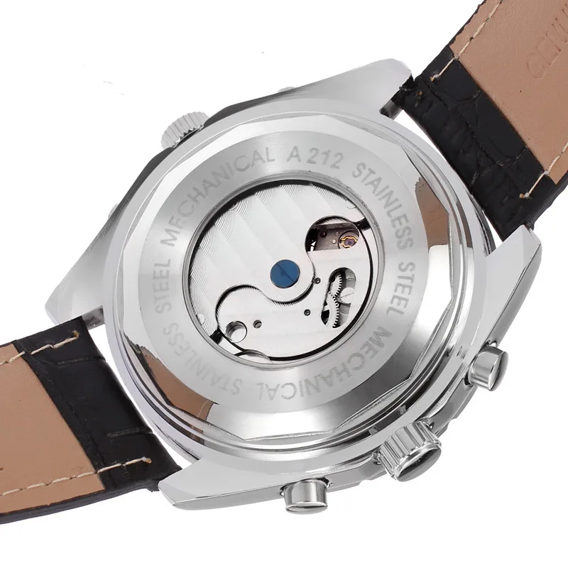 

Jaragar Tawny Glass Fashion Casual Tourbillon Fully Automatic Mechanical Wrist Watch