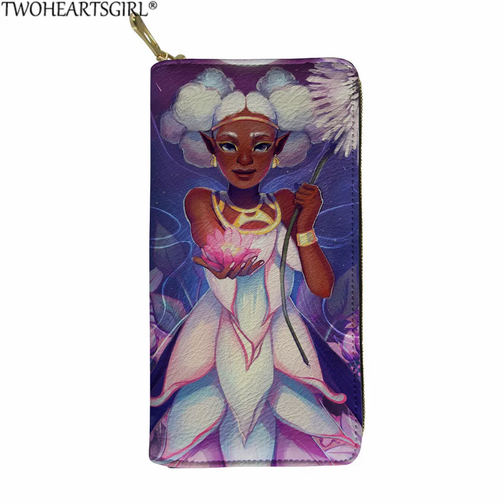 Twoheartsgirl, африканские кошельки с принтом для девочек, мягкие кошельки из искусственной кожи с рисунком из мультфильма, Дамский кошелек для монет, Длинные сумки для денег, сумочки, сумки для телефона - Цвет: YY2608Z21