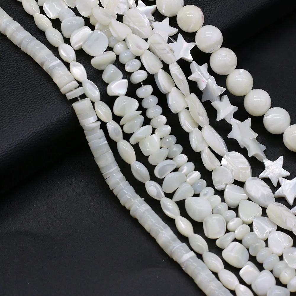 

Natural Freshwater White Shell Beads Different Shaped Loose Beaded For Jewelry Making DIY Bracelet Necklace Earrings Accessories