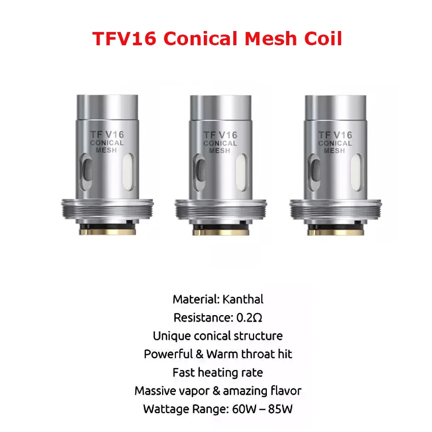 Оригинальный TFV16 Mesh двойная Тройная коническая сетчатая катушка подходит для SMOK 9