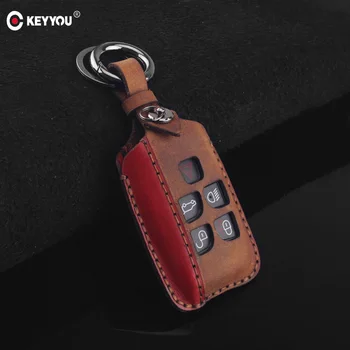 

KEYYOU Leather Car Remote Key Fob Cover Case for Land Rover RANGE ROVER SPORT Evoque Freelander 1 2 Found 2 3 4 A8 Jaguar XF
