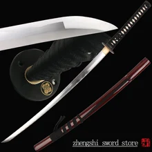 Moive Sword from 47 Ronin Real Katana Swords handmade 1045 carbon steel full tang weapons wine red color wooden sheath sharpness