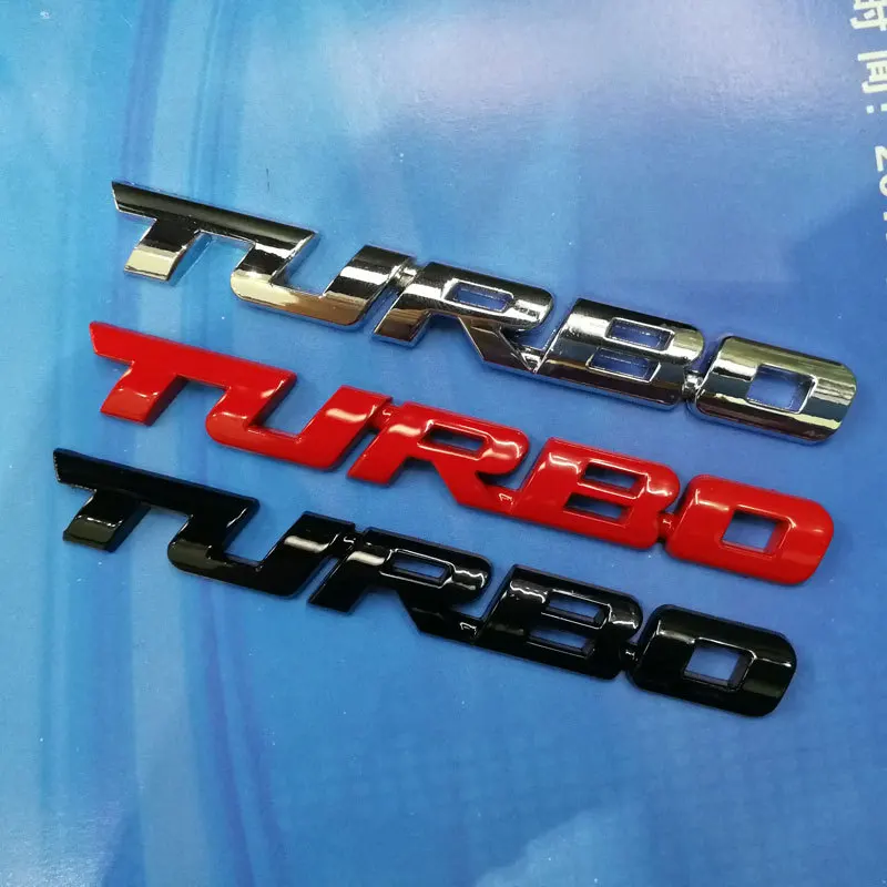 TURBO Bumper Stickers Metal Logo Car Tail Tag Individual Car Logo Turbo-charging TURBO Bumper Stickers Standard