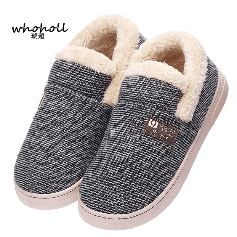 

WHOHOLL Women Winter Warm Fur Slippers men Slippers Cotton Sheep Lovers Home Slippers Indoor Plush Size House Shoes Woman