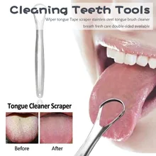 1 шт. полезный скребок для языка из нержавеющей стали для очистки полости рта, медицинская щетка для рта, многоразовый аппарат для свежего дыхания