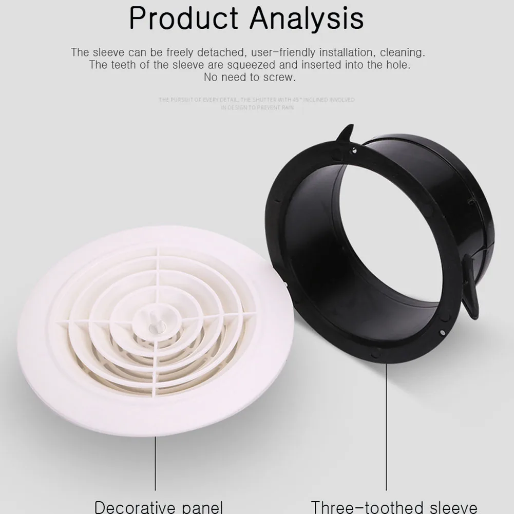Round Air Vent Louver Grille Cover Outlet Adjustable Exhaust Vent Ducting Ventilation Grilles 75/100/125/150mm Air Cover