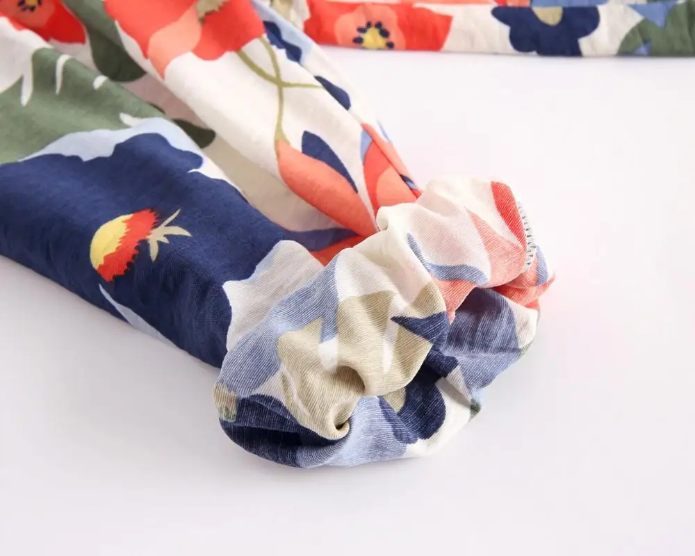 Summer children's mosquito-proof pants floral female baby lantern pants baby pajama pants long pants thin trend children's cloth
