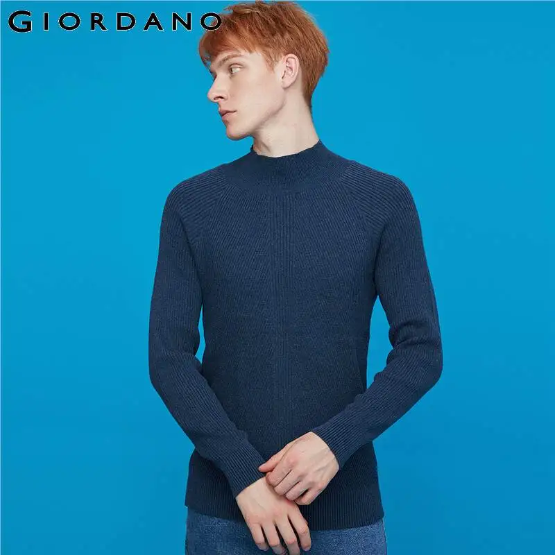 Giordano вязанная мужская кофта с высоким воротом имеется несколько цветовых