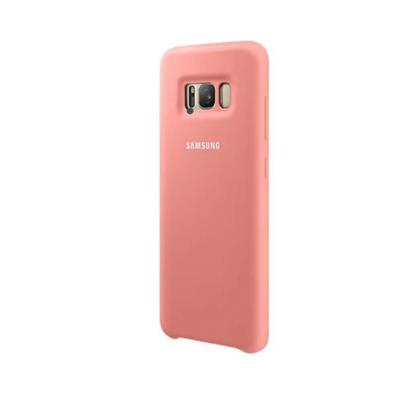 Чехол для samsung galaxy s8 plus, жидкий силиконовый чехол, шелковистый, мягкий на ощупь, полный защитный чехол на заднюю панель, оболочка для galaxy s8 и логотип - Цвет: pink