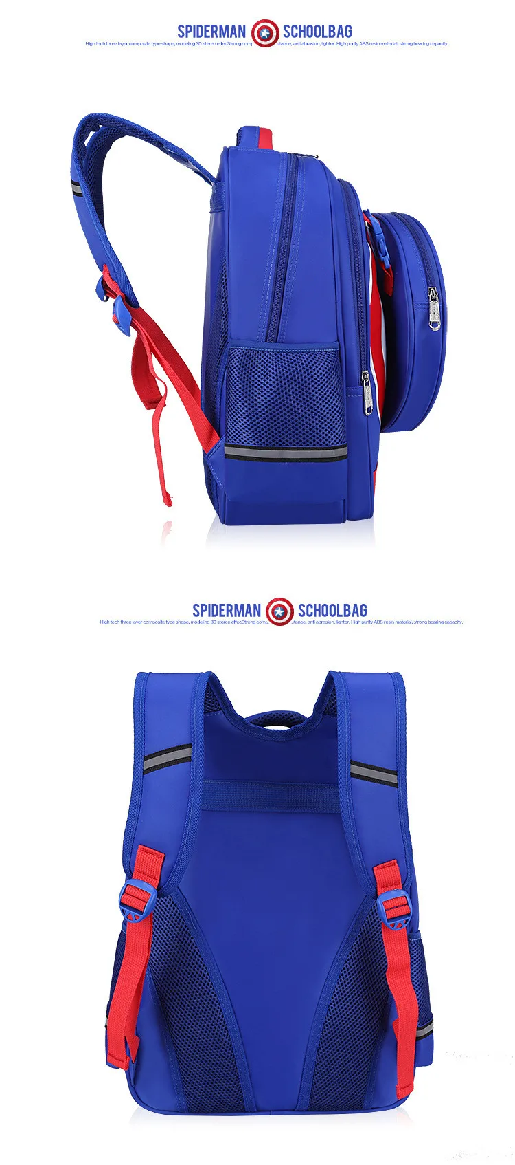 New Arrival Waterproof Kids Bag School Cartoon 3D Special Spiderman Bags For Boys Captain America Children's Mochilas Escolares