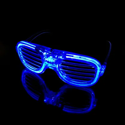 Неоновые светящиеся очки, Рейв, вечерние, для активного отдыха, светодиодный, для дня рождения, украшения, мигающий светильник, светящиеся солнцезащитные очки - Цвет: H