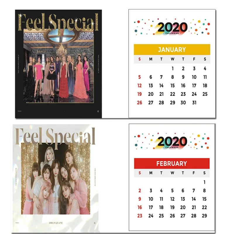 Blackpink Seventeen Twice Got7 Настольный стерео календарь плакат концепция глянцевый календарь Плакат Украшение дома Настольный планировщик
