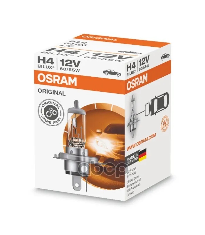 Лампа Г/С H4 (60/55w) P43t-38 Original 12v 64193 4050300001470 Osram арт. | Автомобили и мотоциклы