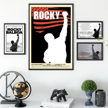 

Rocky Balboa Rocky Movie Poster Star Stelon Inspirational Study Room Living Room Canvas Painting wall art canvas