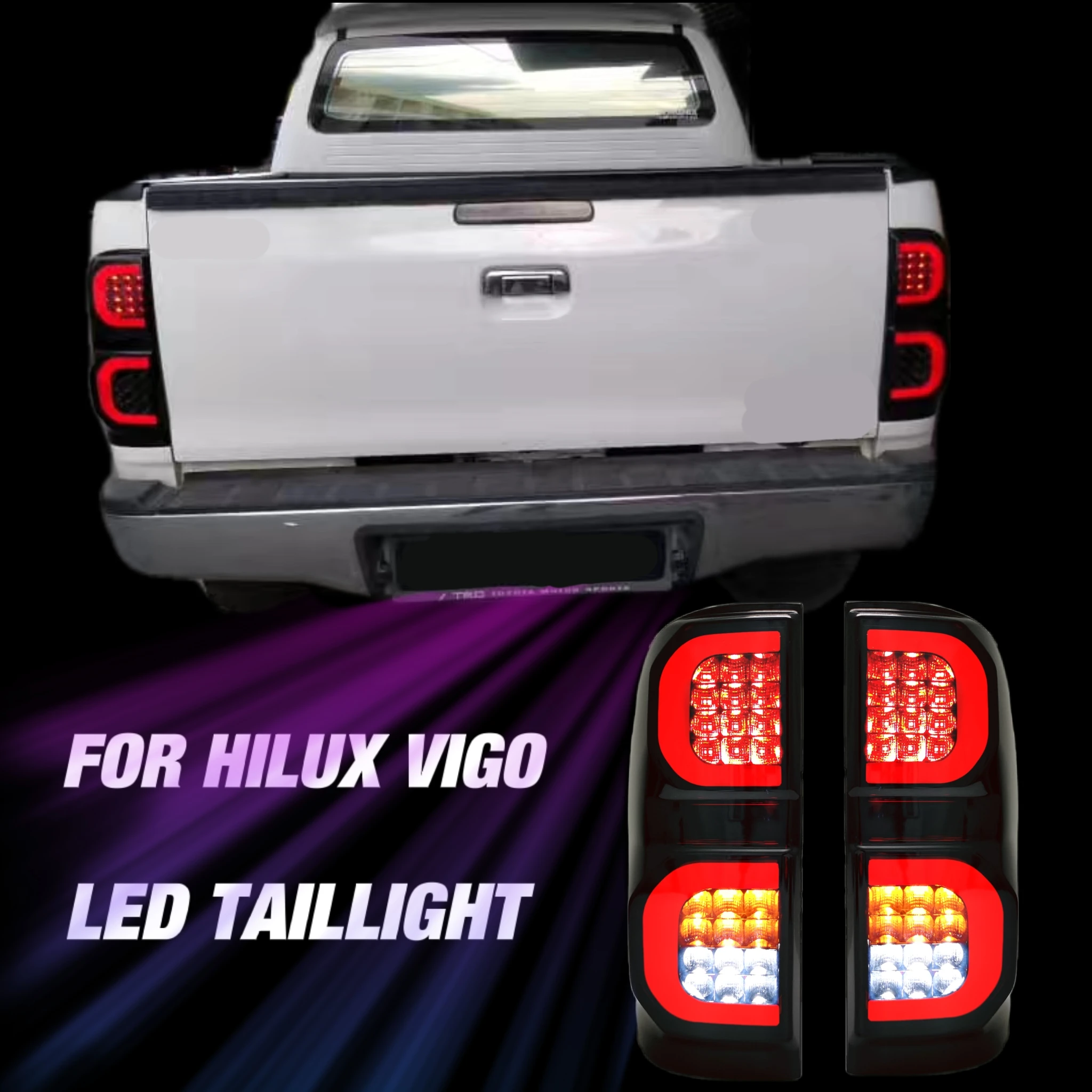 LED tail light fit for HILUX VIGO CHAMP SR5 MK6 MK7 2005-2014 car rear lights brake turn signal reverse |