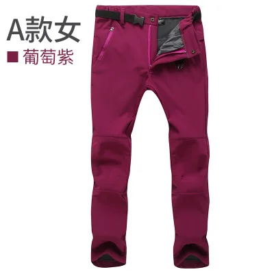 Wine red women Стрейч брюки мужские повседневные зимние толстые теплые флисовые шаровары мужские ветровки спортивные штаны мужские тактические брюки SA-8 - Цвет: Wine red women