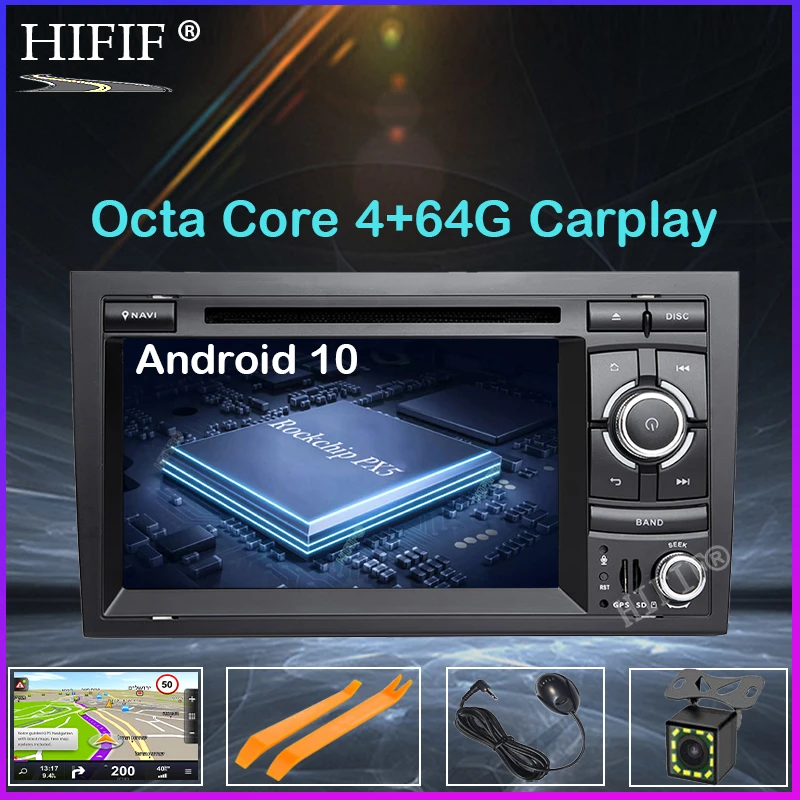 DSP Android 10 автомобильный стерео DVD мультимедийный плеер для Audi A4 S4 RS4 2002 - 2007 с WiFi BT GPS