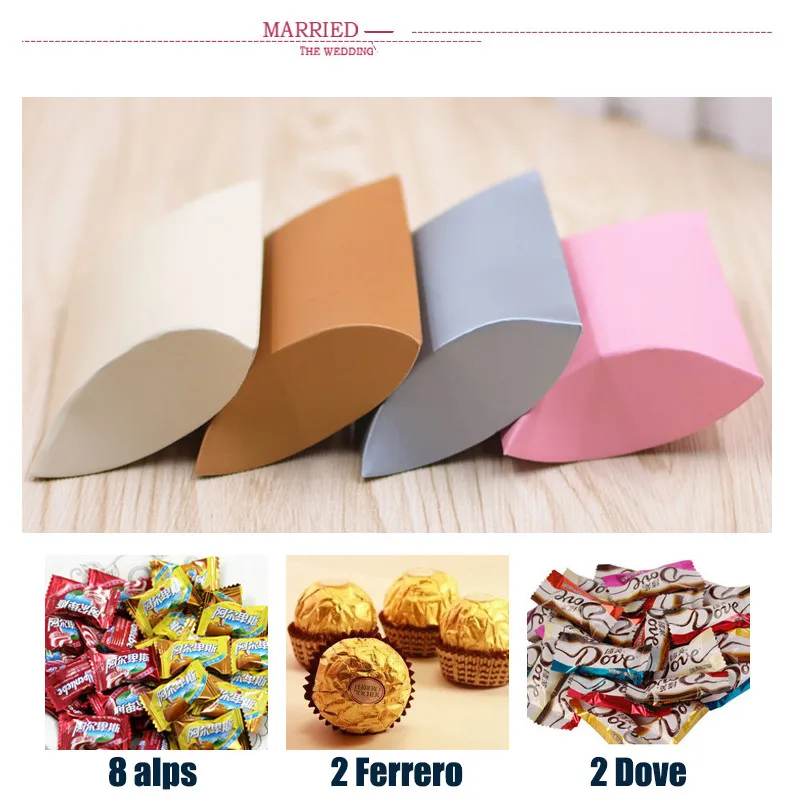 50 шт. Подарочная коробка из крафтовой бумаги в форме подушки|Подарочные сумки и