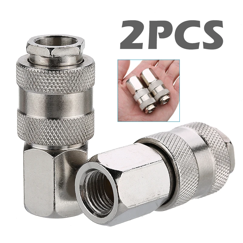 

2pcs Air Quick Connector Euro Female Quick Release Fittings Compressor Connectors Set with 1/4" BSP Female Thread Quick Coupler