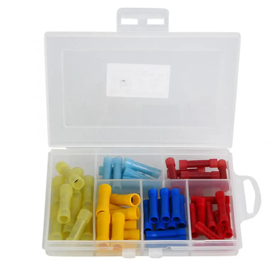 60pcs PVC Butt Connector Electrical Wire Insulated Crimp Terminal Set with Box Wiring | Обустройство дома