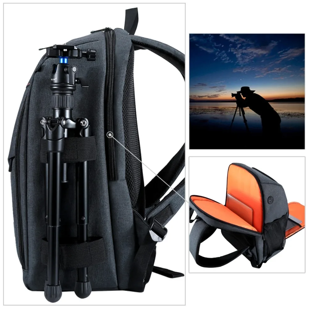 PULUZ открытый портативный водонепроницаемый устойчивый к царапинам двойной плечи рюкзак сумка для фотоаппарата цифровой DSLR фото видео сумка ноутбук рюкзак