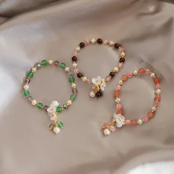 

Korean-style Fashion Strawberry Crystal Moonstone Crystal Lucky Bracelets Peach Blossom INS Non-mainstream Design Hand Jewelry