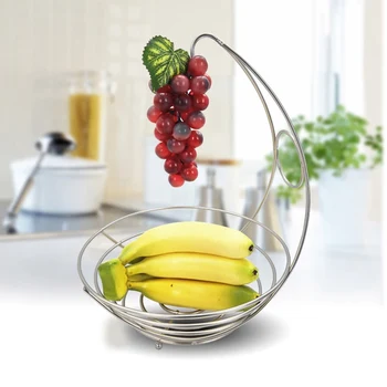 

Cretive Fruit Basket Bowl Metal Wire Container Drain Basket Kitchen Rack Fruit Vegetable Storage Holder Snack Tray Storage Bowls