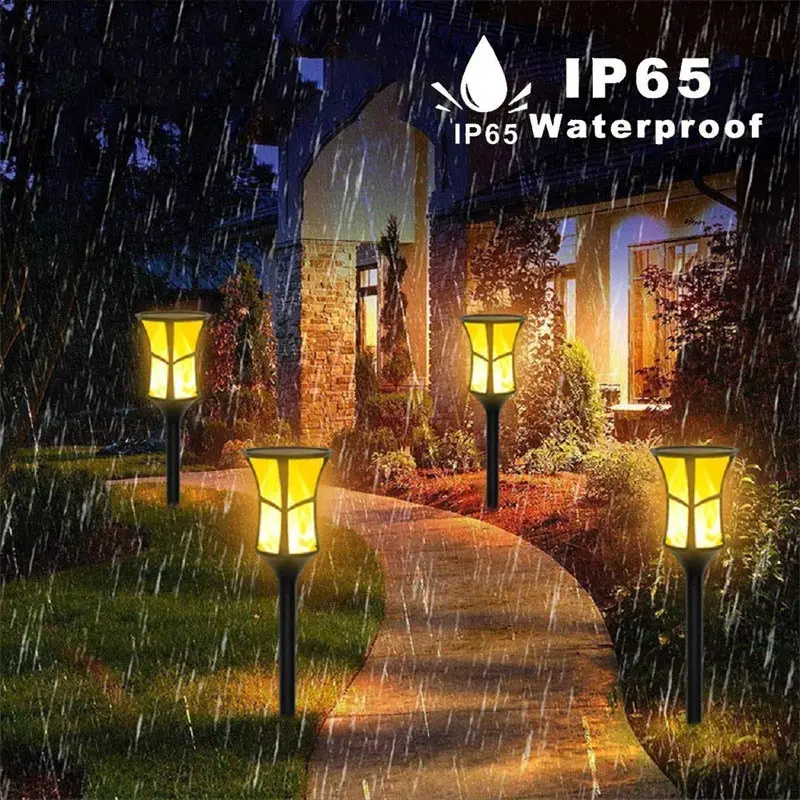 

BRELON Solar Light Outdoor Waterproof Dancing Flashing Flame Torch Light 96 LED Lawn Light Landscape Decoration Lighting Dusk