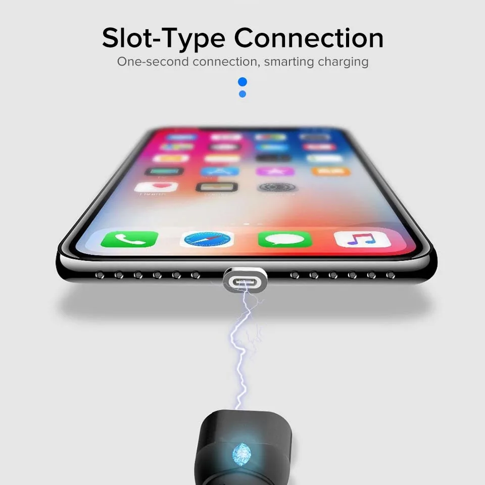 Магнитный кабель Venroii 3A Micro USB Type C быстрая зарядка магнитное зарядное устройство