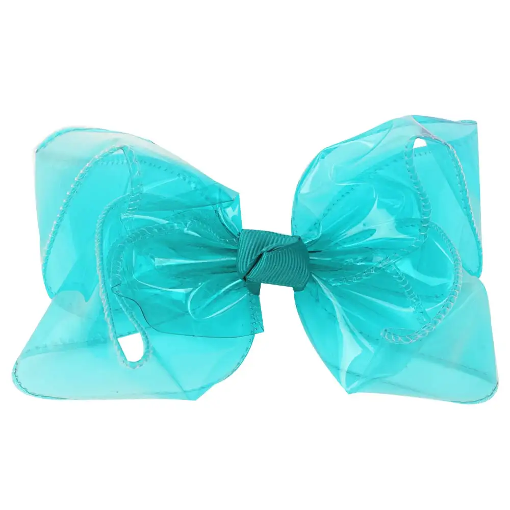 Waterproof Jelly Bows Hair Bows for Girls with Clips Girl Kids Hair accessories Glitter Knot Bows Pool/Swim Bows Solid Hairpins
