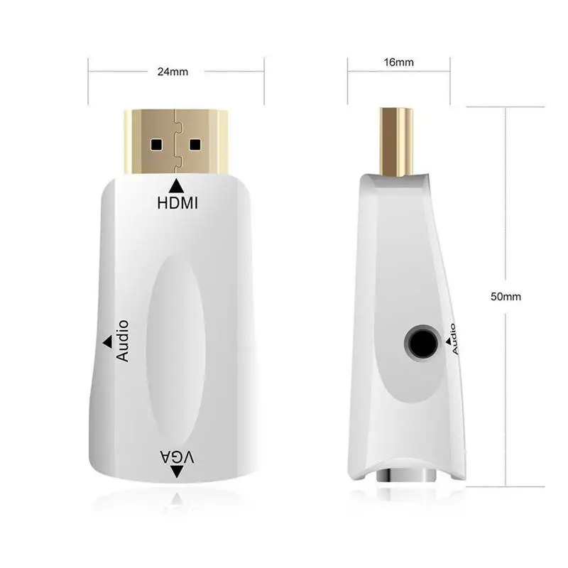 Адаптер hdmi-vga аудиокабель конвертер для мужчин и женщин поддержка HD 1080P для Xbox360 PS3 PS4 PC ноутбук ТВ коробка проектор
