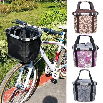 

Foldable Quick-Release Bike Basket Cycling Heat Preservation Cold Insulation With Aluminum Alloy Edge For Bike Front Basket