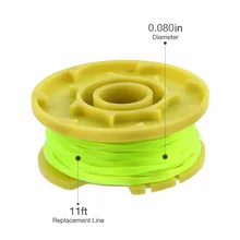Для Ryobi One PLUS+ AC80RL3 сменная катушка витая линия 0,08 дюймов 11 футов 4 шт. инструменты для обустройства дома дропшиппинг#0907