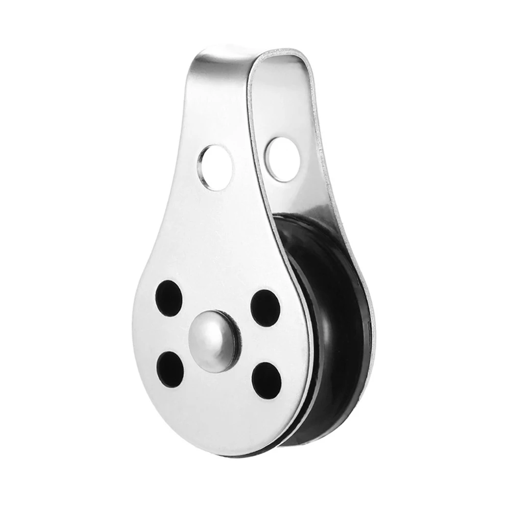 Stainless Steel Pulley Single Wheel Load Bearing Swivel Lifting Rope Pulley Strong Load Bearing Ability Lifting Rope lifting rope pulley