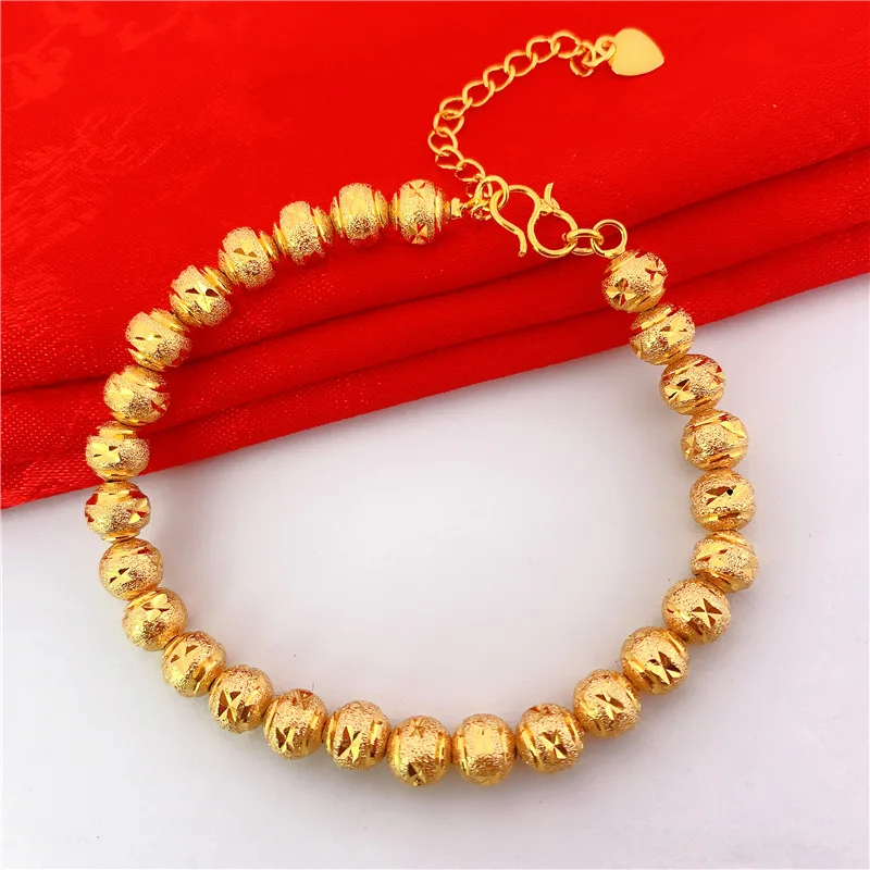Gold Plated Sand Beads Bracelet Women 