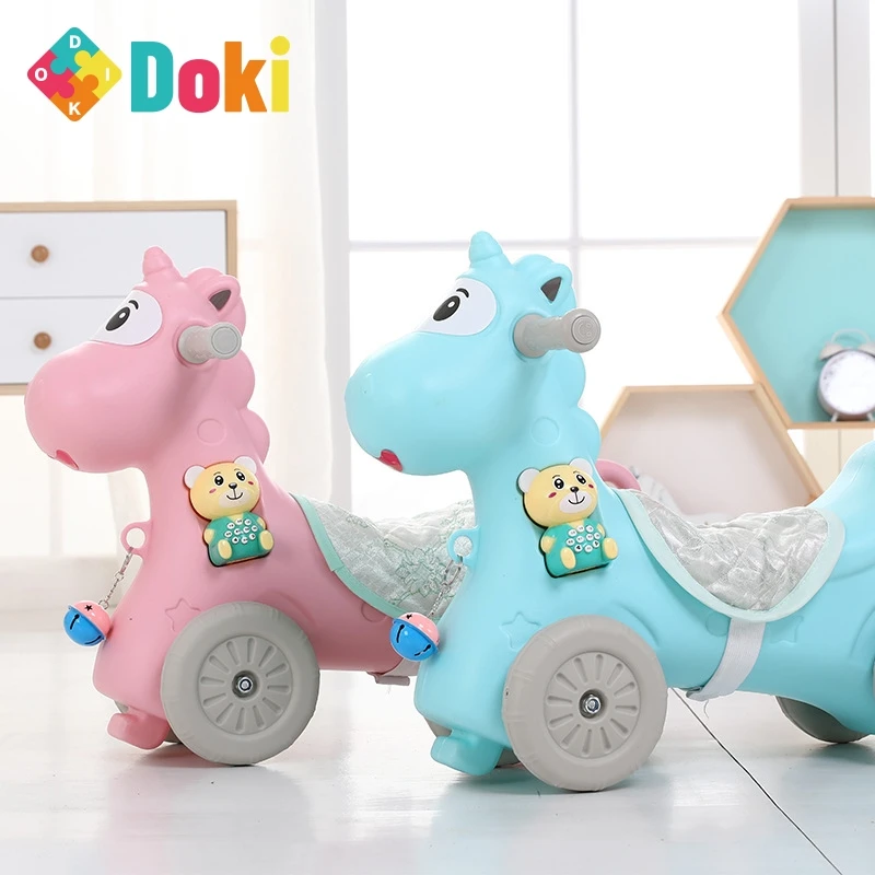 Animal Rocking Horses Baby Horse Stroller Kids Animal Multi-functional Chairs Trojan Toys Boys Girls Walker Doki Toy 2021