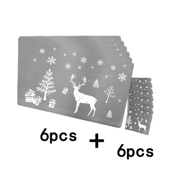 

Holidays Ornament Home Decor Supplies Christma Table Placemat Cup Mats Set New